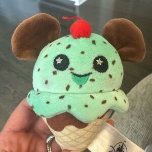 Disney Parks Wishables Food Series Mickey Ice Cream Cone Limited Release Plush‎